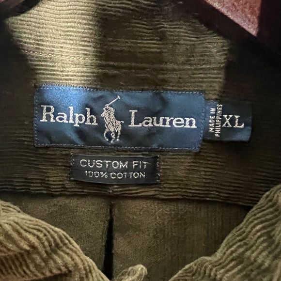 Vintage Polo Ralph Lauren Corduroy Button Down Purple Pony XL - Picture 5 of 5